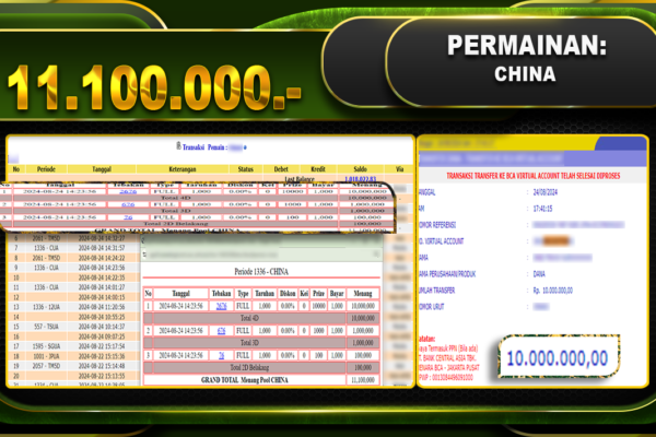 TOGEL CHINA Rp 11.000.000