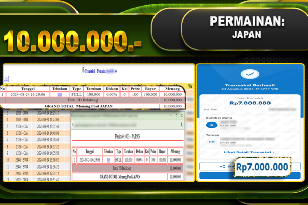 TOGEL JAPAN Rp 10.000.000