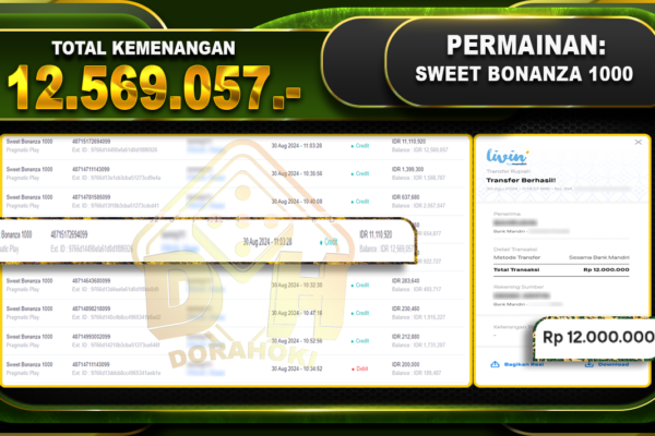 Sweet Bonanza 1000 Rp 12.569.057