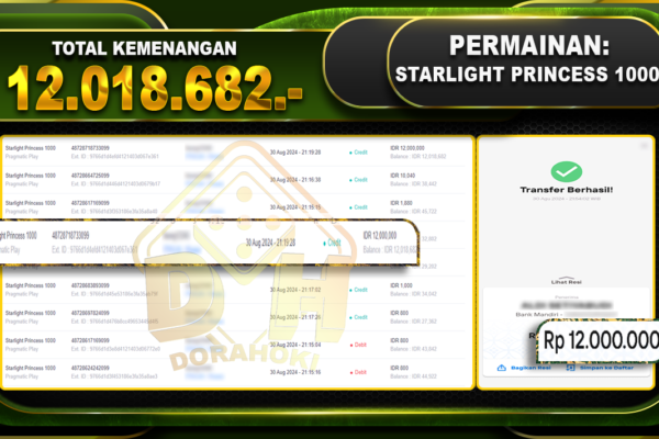 Starlight Princess 1000 Rp.12.018.682