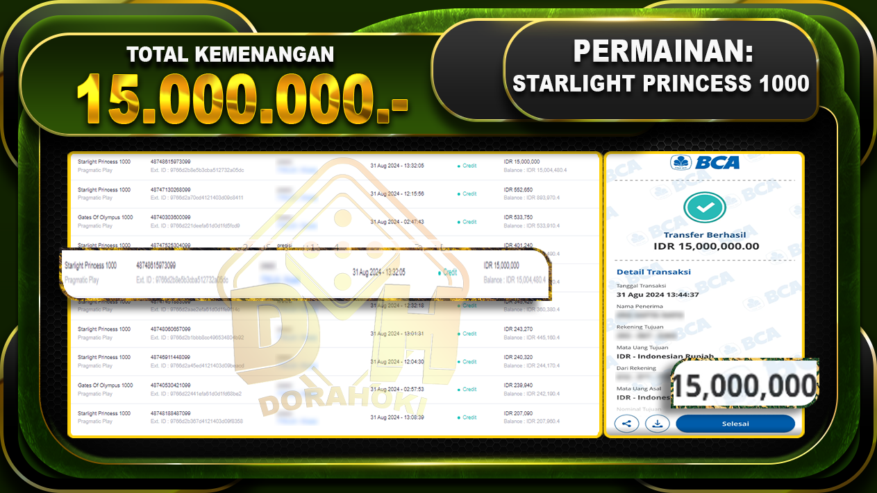 Starlight Princess 1000 Rp.15.000.000