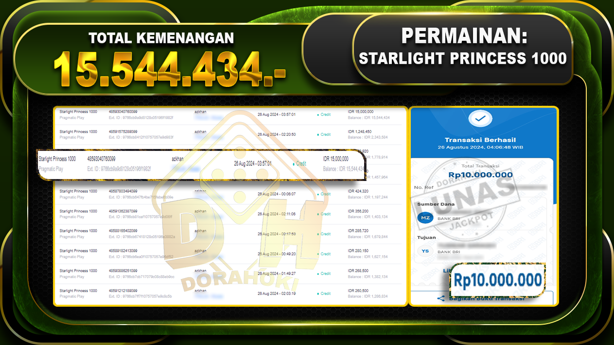 Starlight Princess 1000 Rp.15.544.434