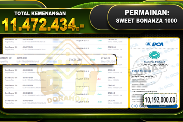 Sweet Bonanza 1000 Rp 11.472.434