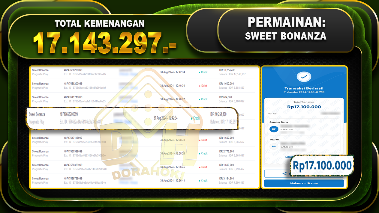 Sweet Bonanza Rp 17.143.297