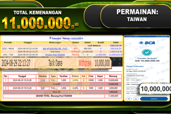 TOGEL TAIWAN Rp 11.000.000