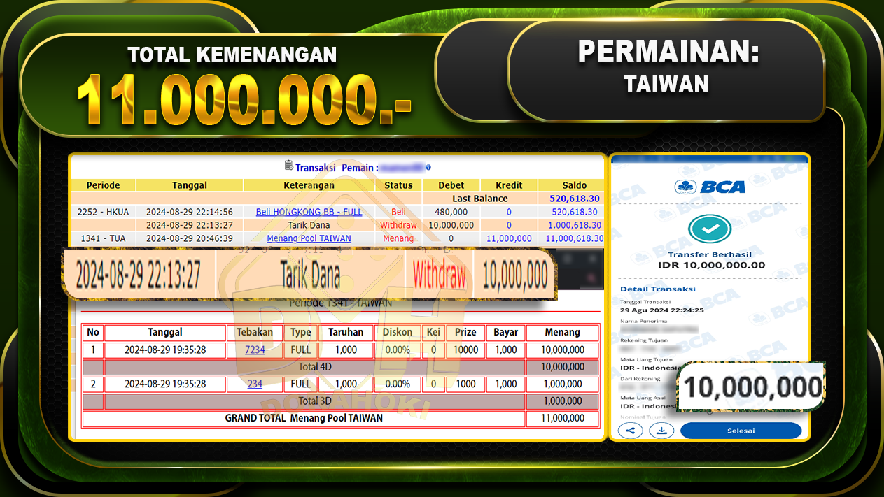 TOGEL TAIWAN Rp 11.000.000