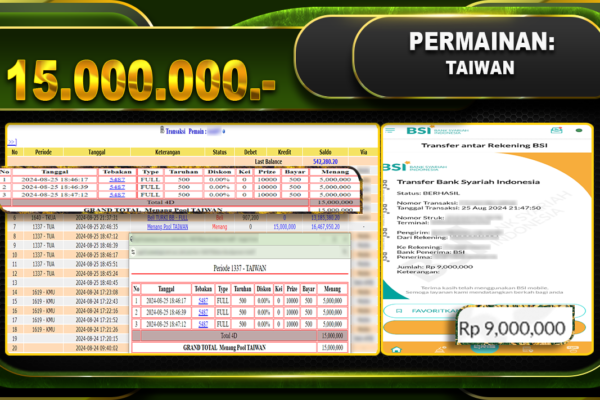 TOGEL TAIWAN Rp 15.000.000