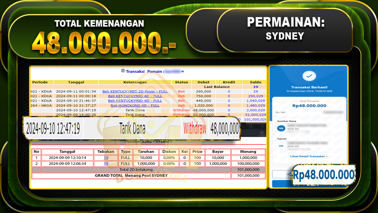 TOGEL SYDNEY Rp48.000.000