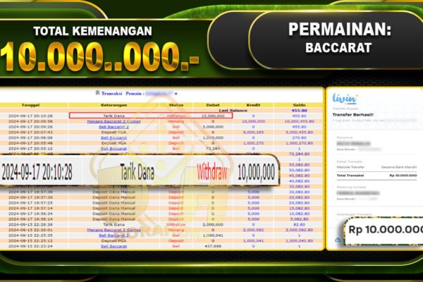 Baccarat Games Rp. 10.000.000