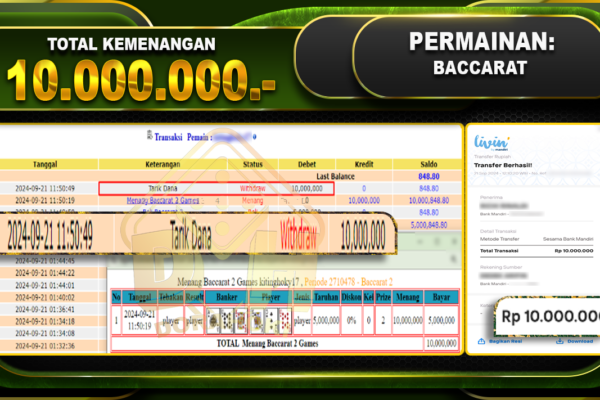 Baccarat Games Rp.10.000.000