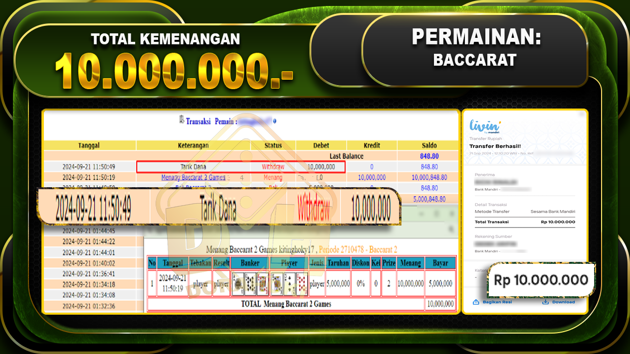 Baccarat Games Rp.10.000.000