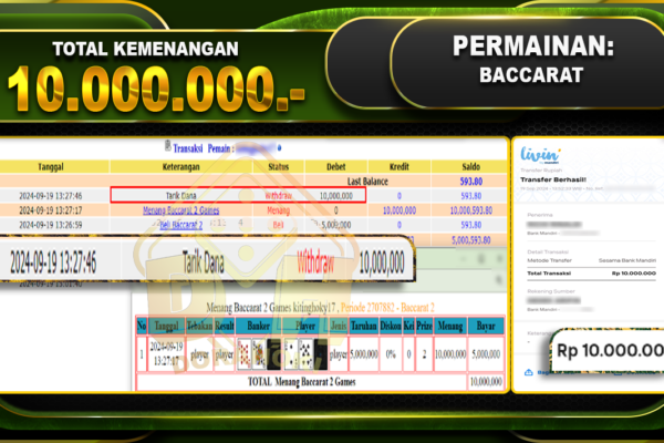 Baccarat Games Rp.10.000.000