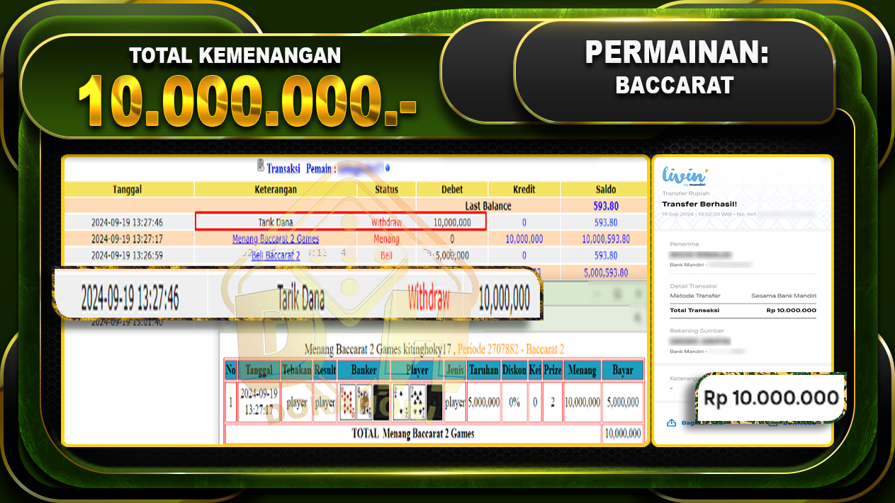 Baccarat Games Rp.10.000.000