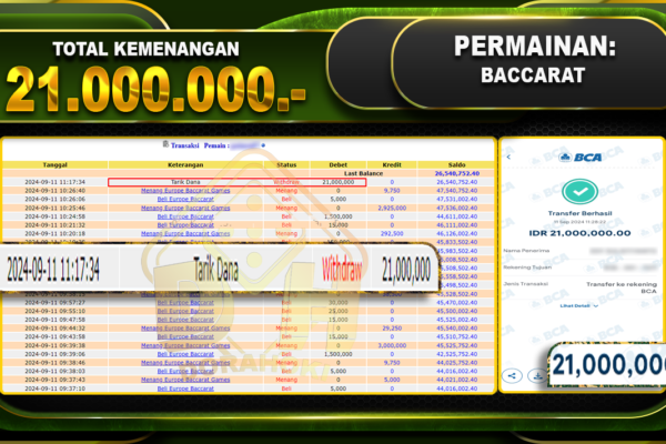 Baccarat Games Rp 21.000.000