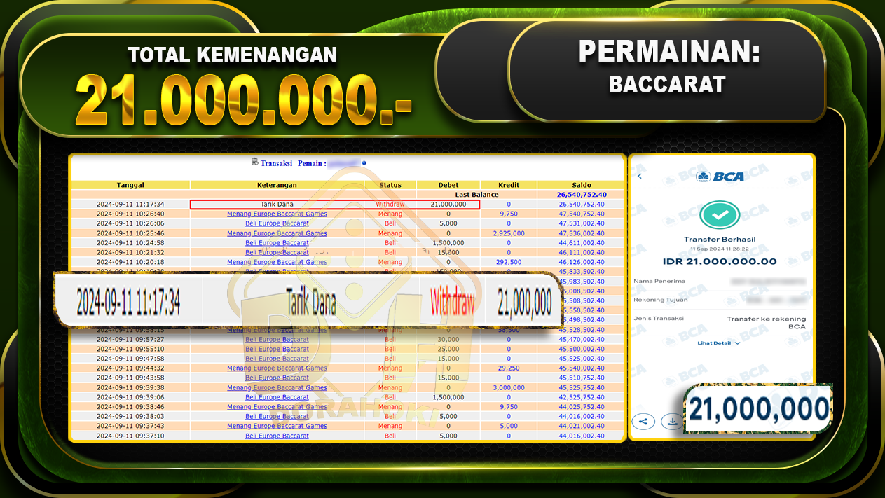 Baccarat Games Rp 21.000.000