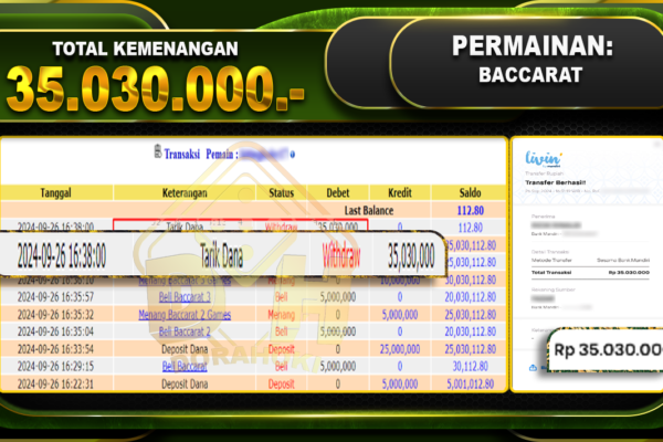 Baccarat Games Rp.35.030.000