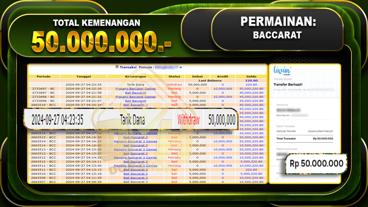 Baccarat Games Rp.50.000.000