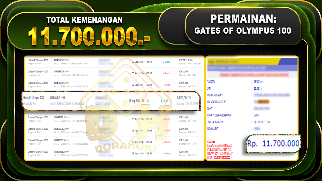 Gates Of Olympus 1000 Rp. 11.700.000