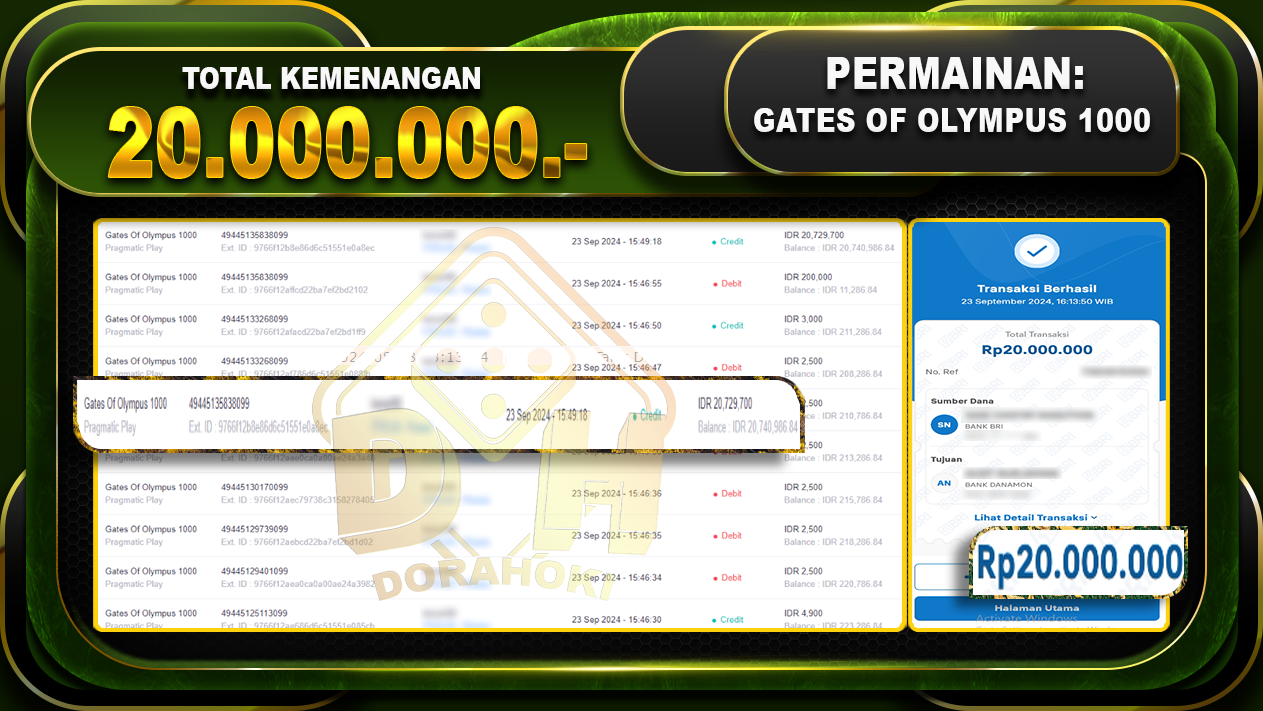 Gates Of Olympus 1000 Rp.20.000.000