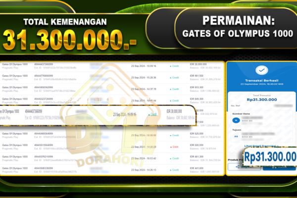 Gates Of Olympus 1000 Rp.31.300.000