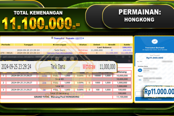 TOGEL HONGKONG Rp.11.000.000