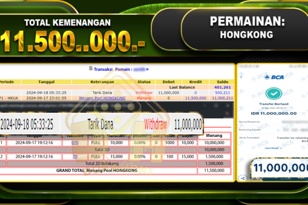 TOGEL HONGKONG Rp.11.500.000