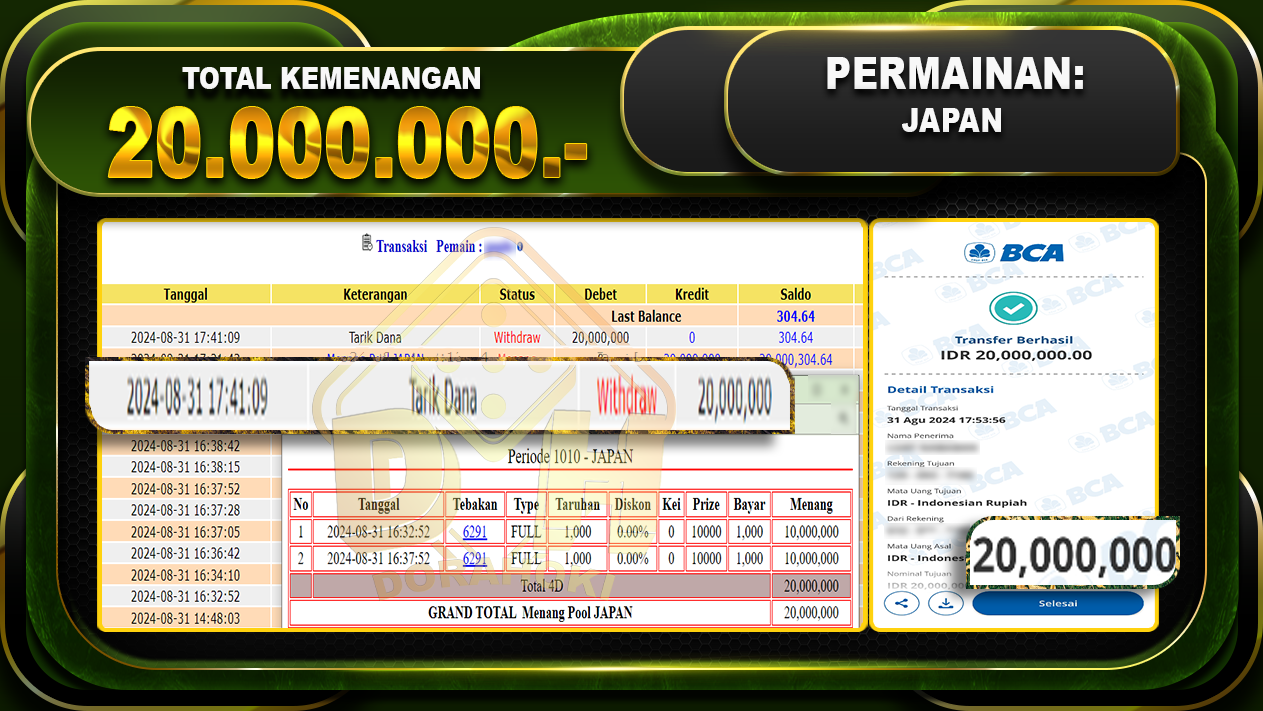 TOGEL JAPAN Rp 20.000.000