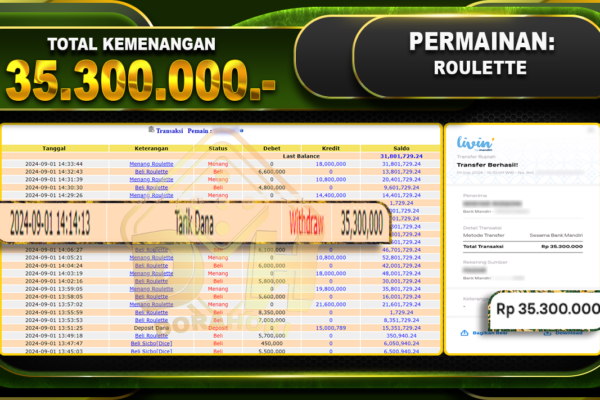 Roulette Rp 35.300.000