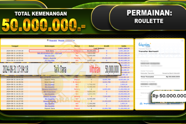 Roulette Rp 50.000.000