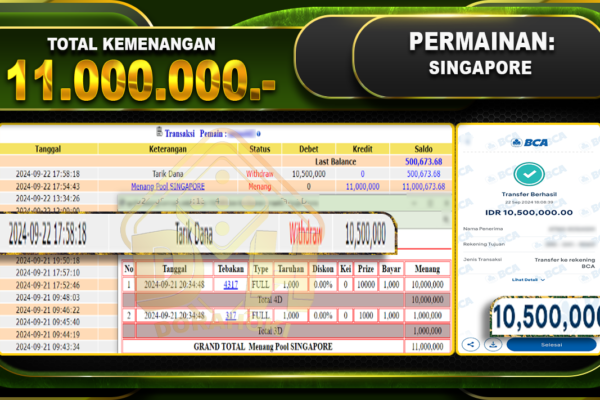 TOGEL SINGAPORE Rp.11.000.000