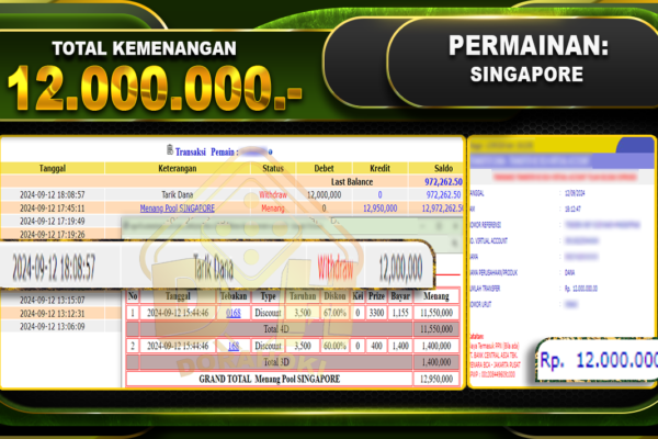 TOGEL SINGAPORE Rp. 12.000.000