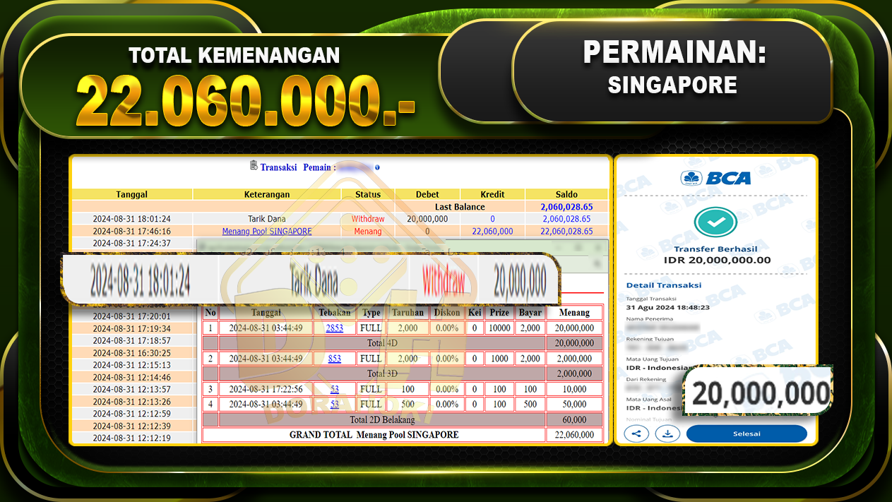 TOGEL SINGAPORE Rp 22.060.000