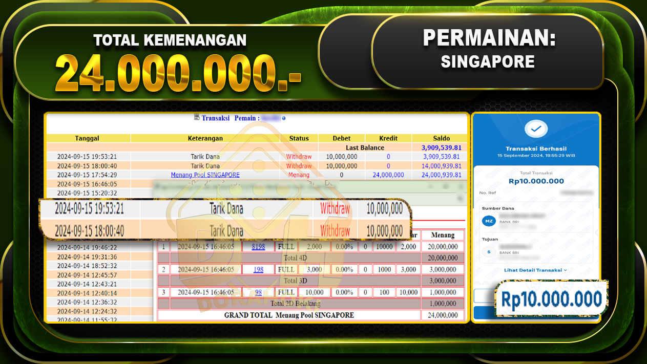 TOGEL SINGAPORE Rp. 24.000.000