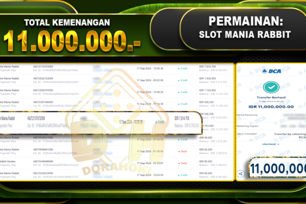 Slot Mania Rabbit Rp. 11.000.000