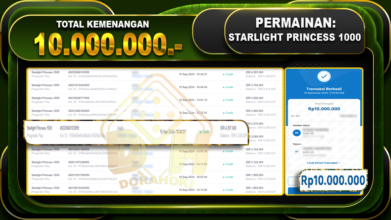 Starlight Princess 1000 Rp. 10.000.000