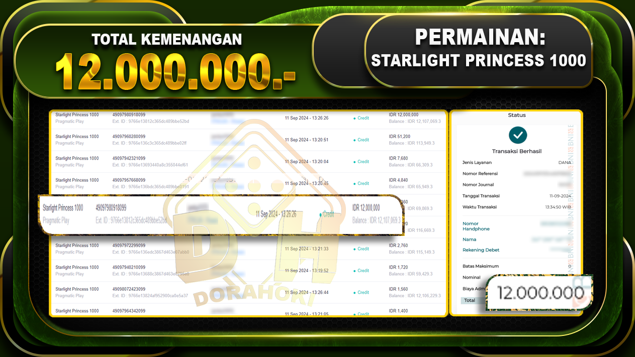 Starlight Princess 1000 Rp 12.000.000