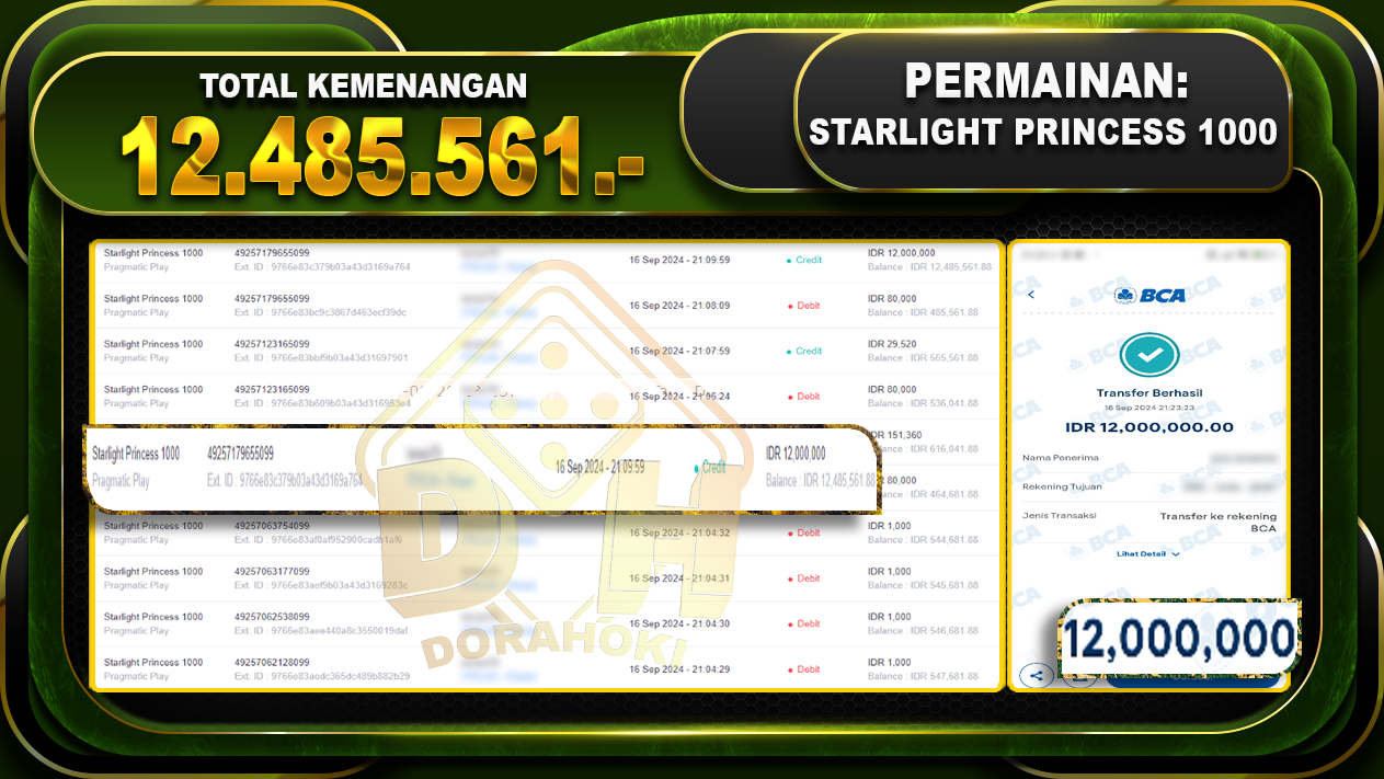 Starlight Princess 1000 Rp. 12.485.561