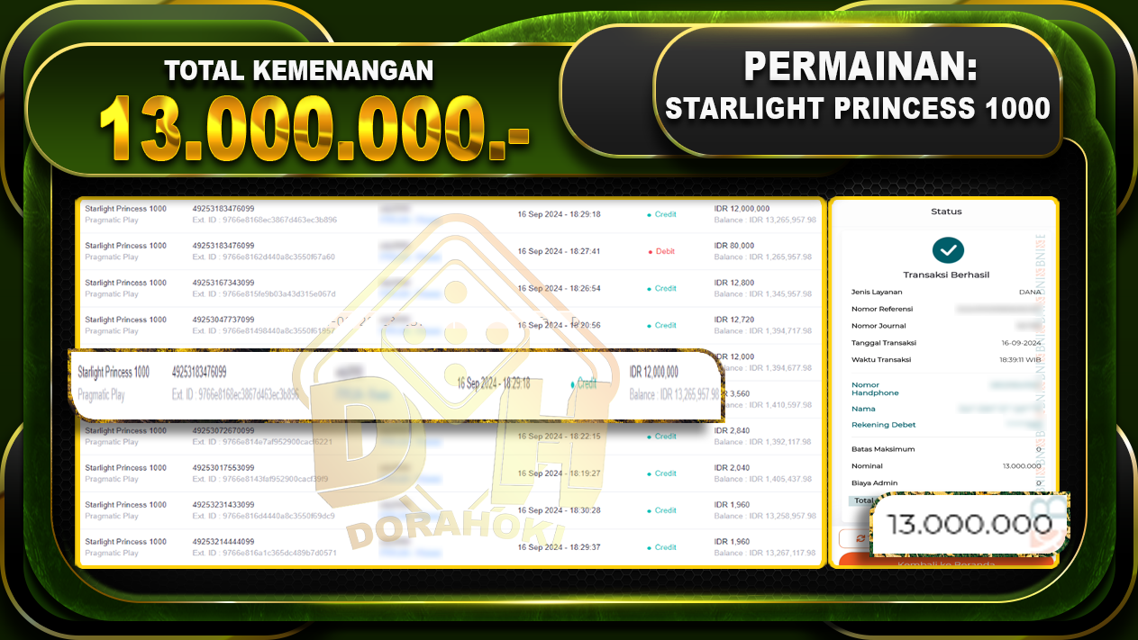 Starlight Princess 1000 Rp. 13.000.000