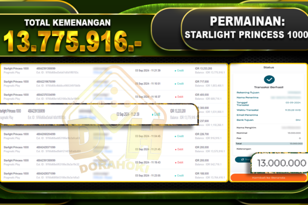 Starlight Princess 1000 Rp 13.775.916