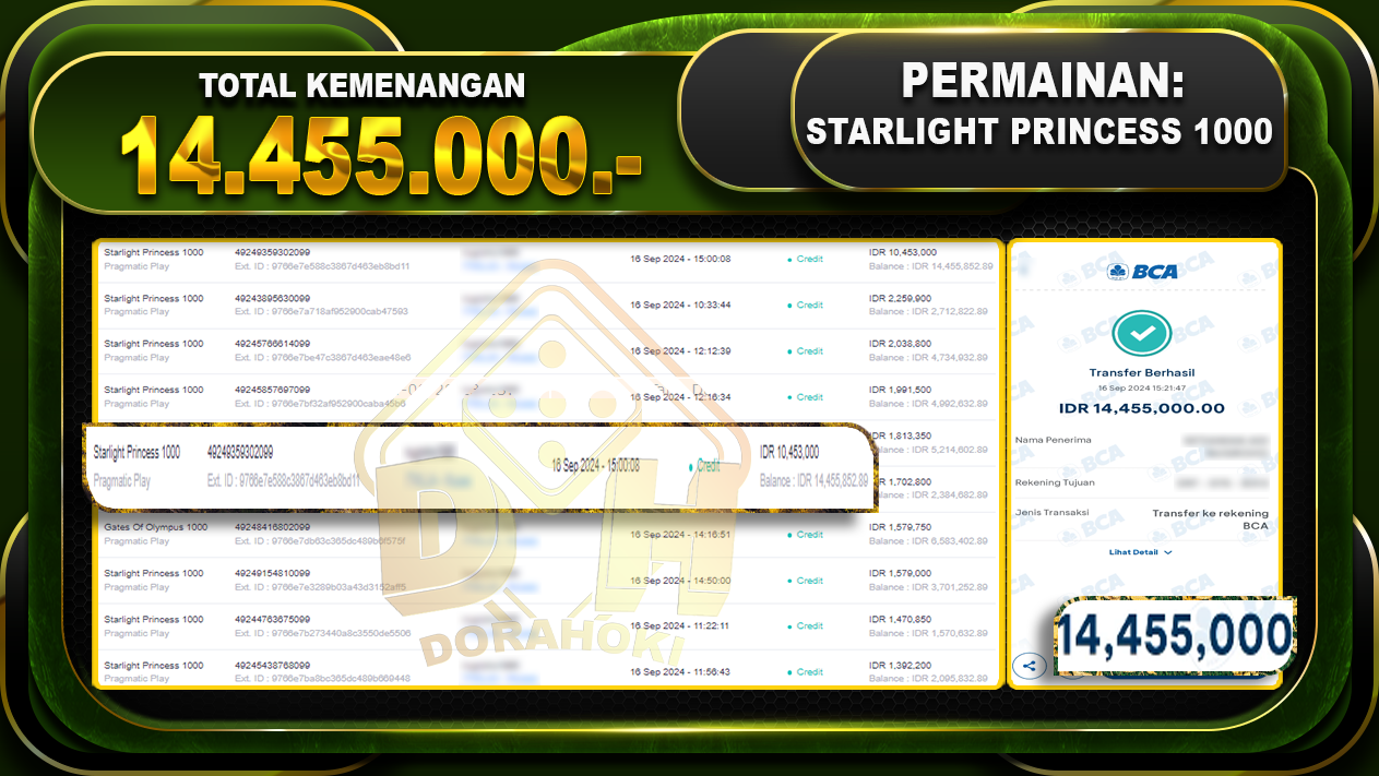 Starlight Princess 1000 Rp. 14.455.000