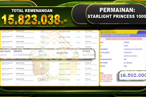 Starlight Princess 1000 Rp.15.823.038