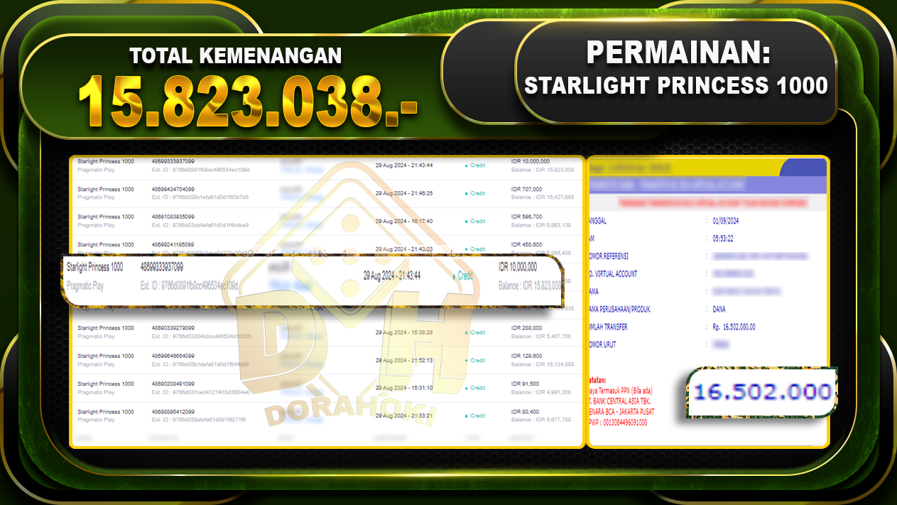 Starlight Princess 1000 Rp.15.823.038