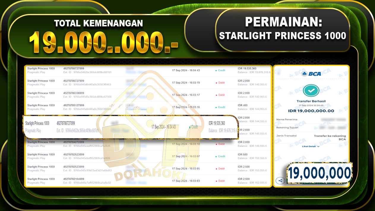 Starlight Princess 1000 Rp. 19.000.000