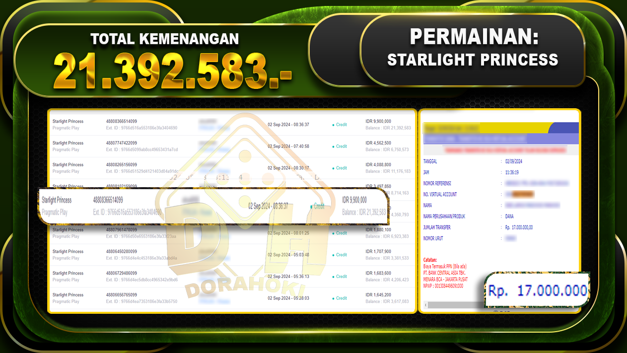 Starlight Princess Rp. 21.392.583