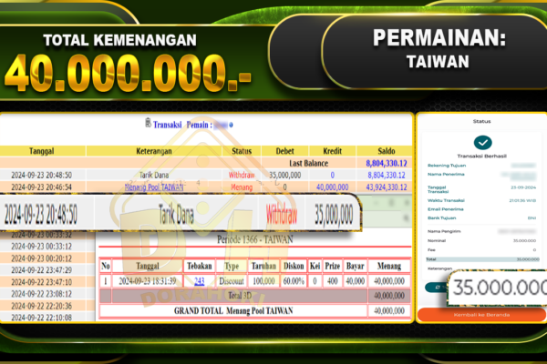 TOGEL TAIWAN Rp.40.000.000