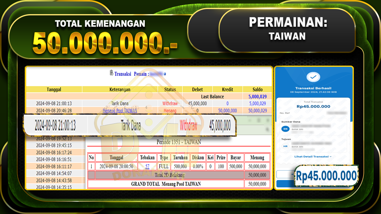 TOGEL TAIWAN Rp 50.000.000