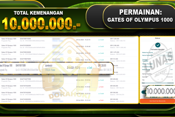 Gates Of Olympus 1000 Rp.10.000.000