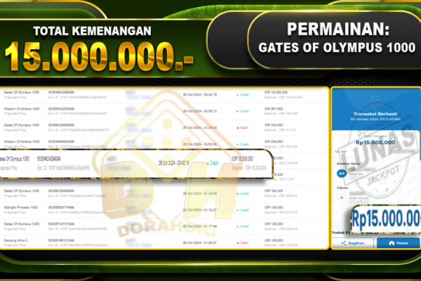 Gates Of Olympus 1000 Rp.15.000.000