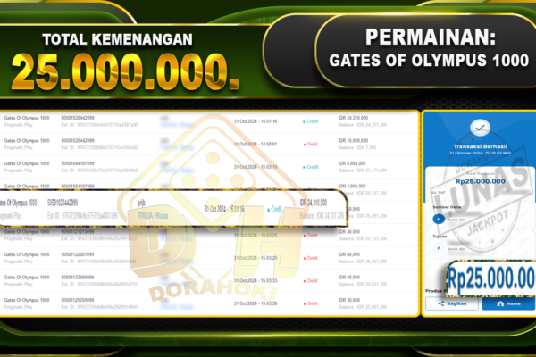 Gates Of Olympus 1000 Rp.25.000.000