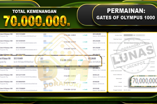 Gates Of Olympus 1000 Rp.70.000.000